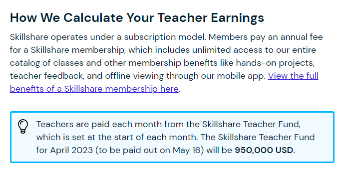 Skillshare Teacher Fund Explanation
